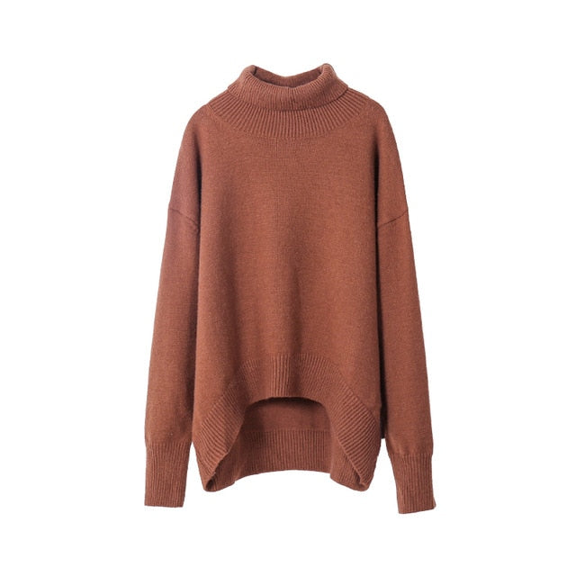 Woman Sweater Turtleneck Oversize Pullovers