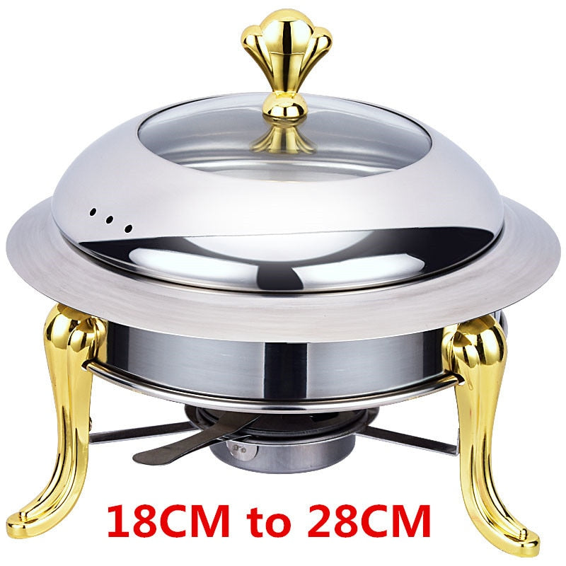 Golden Stainless Steel Alcohol Small Cooking Hot Pots