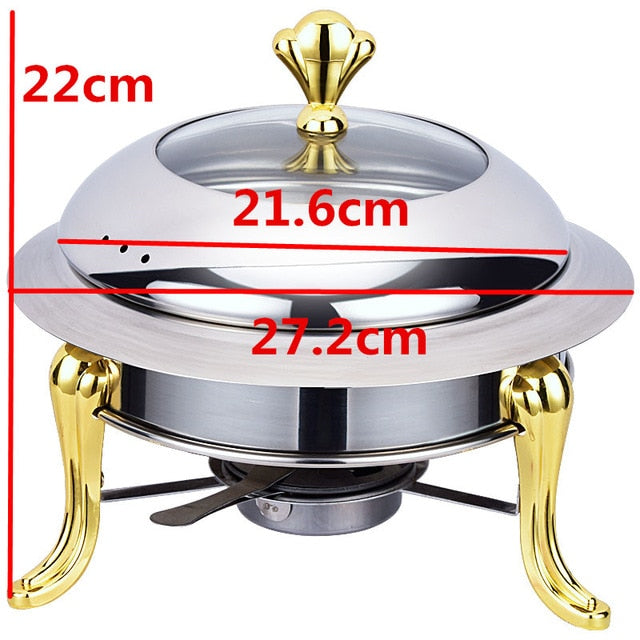 Golden Stainless Steel Alcohol Small Cooking Hot Pots