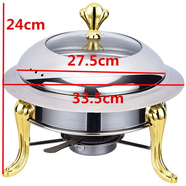 Golden Stainless Steel Alcohol Small Cooking Hot Pots