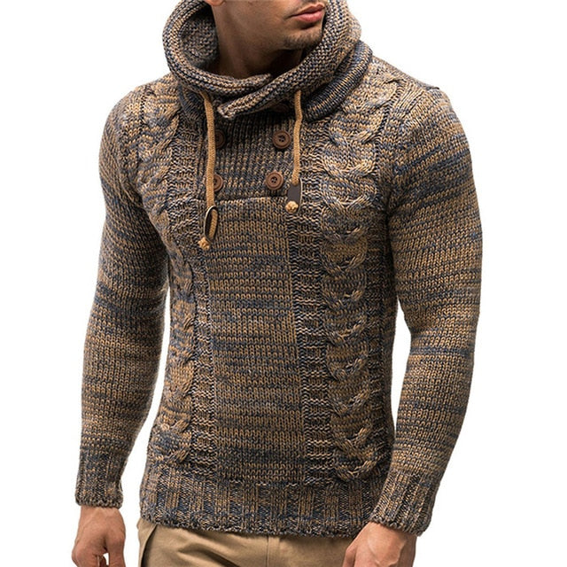 Winter Men Warm Hooded Knitted Fashion Pullovers Sweatshirt