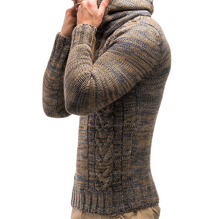 Winter Men Warm Hooded Knitted Fashion Pullovers Sweatshirt