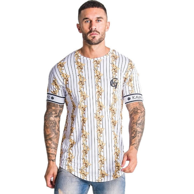 Casual Men Streetwear Stripe T-shirt