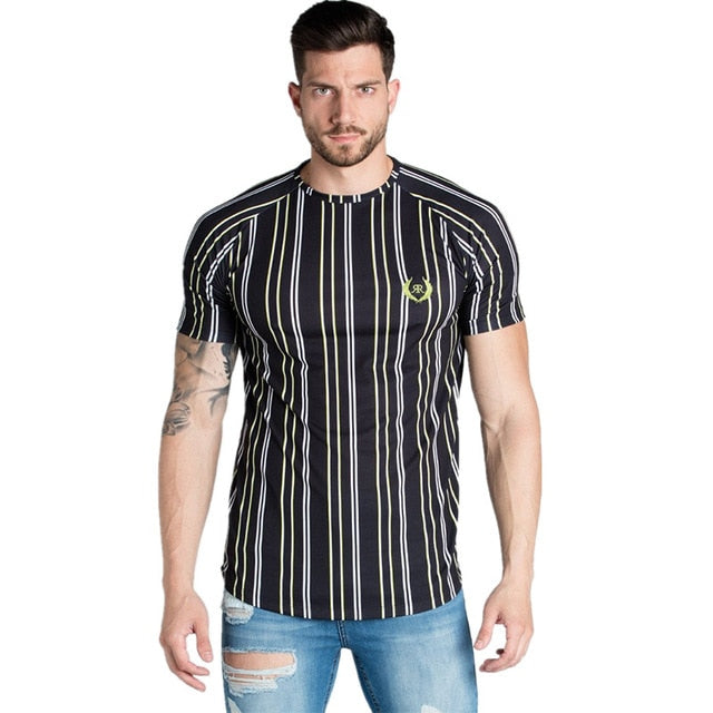 Casual Men Streetwear Stripe T-shirt