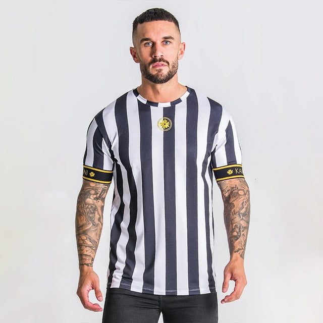 Casual Men Streetwear Stripe T-shirt