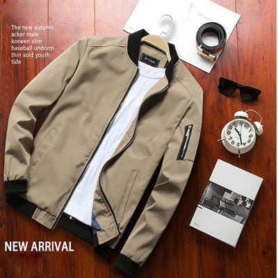 Spring New Men's Bomber Zipper Jacket