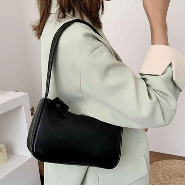 PU Leather Shoulder Totes Underarm Vintage Handbag