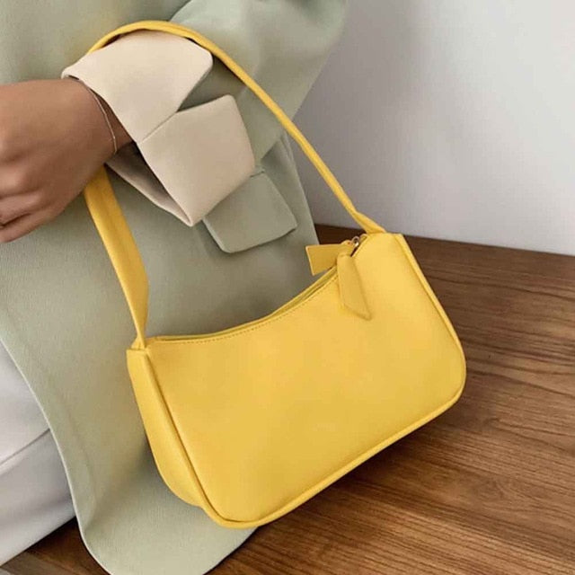 PU Leather Shoulder Totes Underarm Vintage Handbag