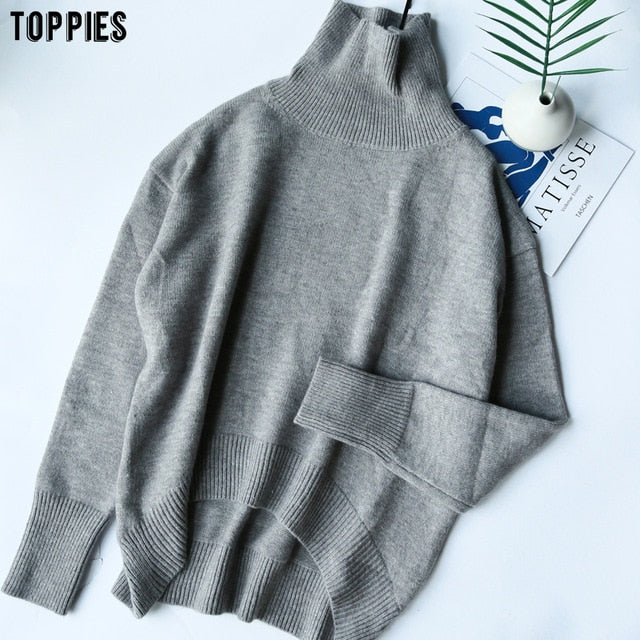 Woman Sweater Turtleneck Oversize Pullovers