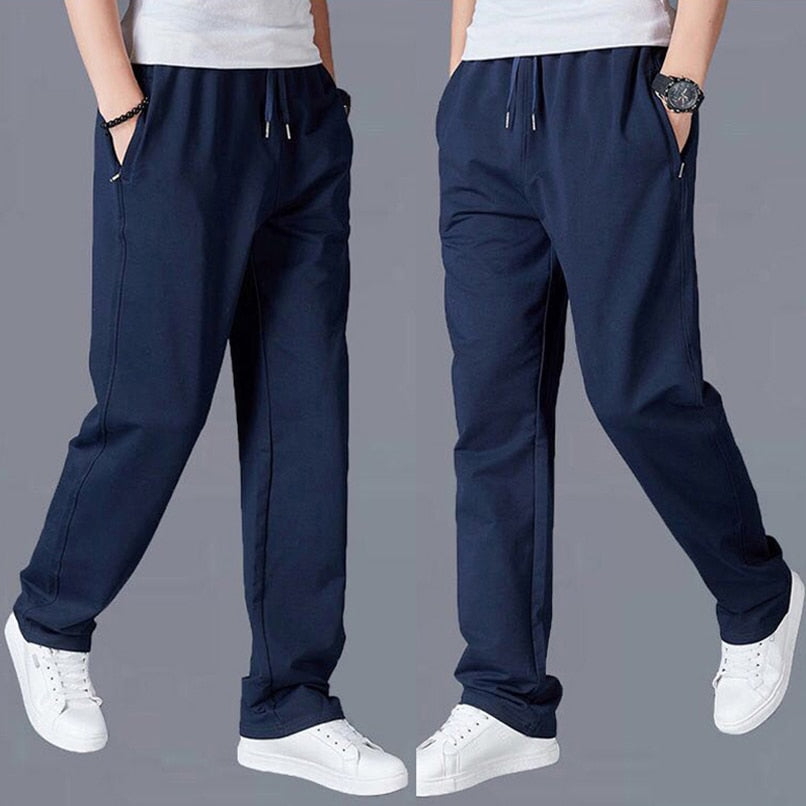 Spring Knitted Tracksuit Cotton Sports Pants Men Trousers