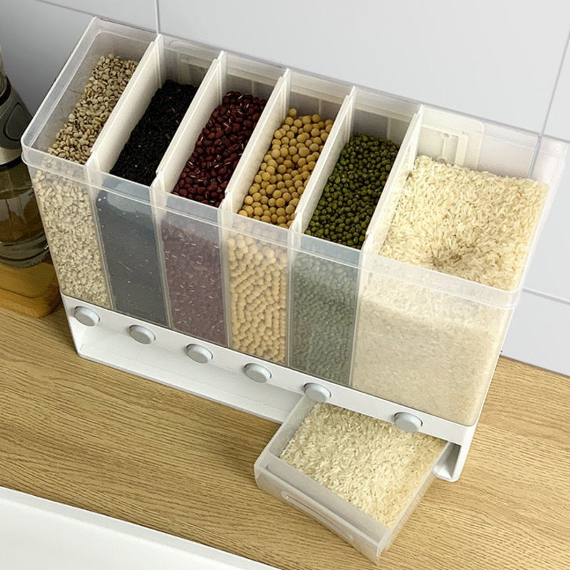 Wall Mounted Separate Rice Bucket Cereal Dispenser