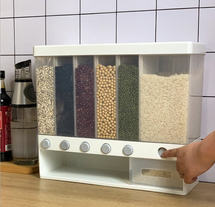 Wall Mounted Separate Rice Bucket Cereal Dispenser
