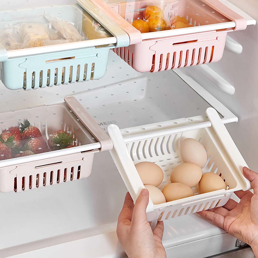 Kitchen Organizer Adjustable Kitchen Refrigerator Storage Rack