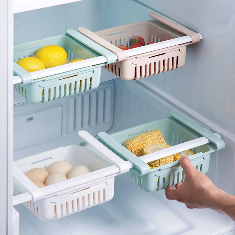 Kitchen Organizer Adjustable Kitchen Refrigerator Storage Rack