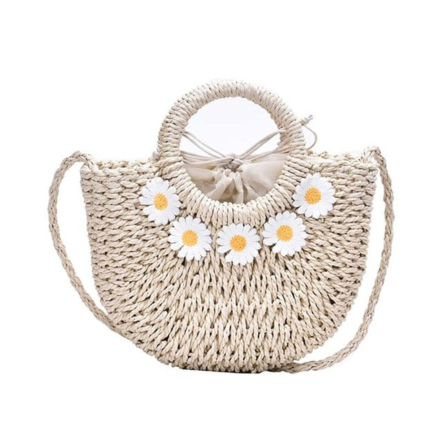 Small Flowers Straw Bags for Women